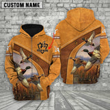 Maxcorners Custom Name Hunting Duck Orange Style Shirt 3D All Over Printed Clothes