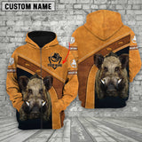 Maxcorners Custom Name Hunting Boar Orange Style Shirt 3D All Over Printed Clothes