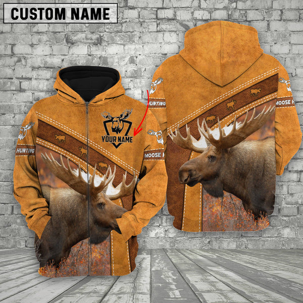 Maxcorners Custom Name Hunting Moose Orange Style Shirt 3D All Over Printed Clothes