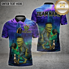Maxcorners Bowling Shirt Zombie Horror Night Castle Personalized Name, Team Name 3D Shirts