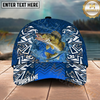 Maxcorners Fishing Tribal Blue Personalized Name, Team Name Classic 3D Cap (9 Breeds)