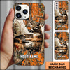 Maxcorners Deer Wilderness Cabin Lake Camouflage Style Multicolor Options Personalized Name 3D Phonecase
