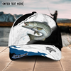 Maxcorners Fishing Black White Water Flow Pattern Sport Pattern Personalized Name 3D Cap (11 Breeds)