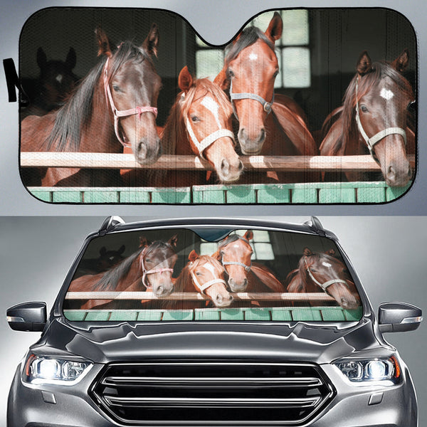 Maxcorners Horses With Fence All Over Printed 3D Sun Shade