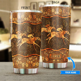 Maxcorners Personalized Horse Racing Stainless Steel Tumbler 005