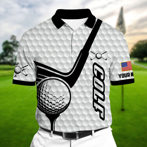 Max Corners White Pride Premium Coolest Golf Club And Ball, Golf Polo Shirts Multicolor Custom Name Polo