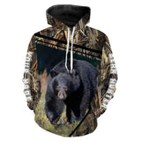 Maxcorners Black Bear Hunting Custom Name 3D All Over Print Shirts