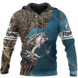 Maxcorners Gift Idea For Fishermans Blue Bass Fishing 3D Shirts
