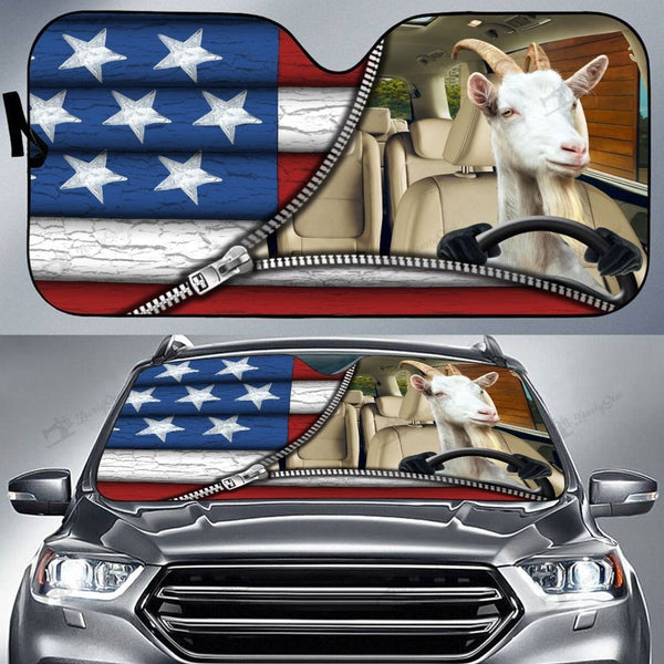Maxcorners Goat United States Zipper All Over Printed 3D Sun Shade