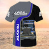 Maxcorners I Am A Trucker Shirt, Trucker Tshirts, Big Truck T Shirts, Truck Driver Custom T-Shirt
