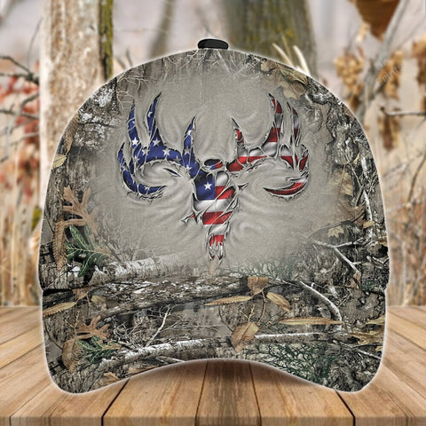 Maxcorners Ripped Deer American Flag Camouflage Hunting Apparels