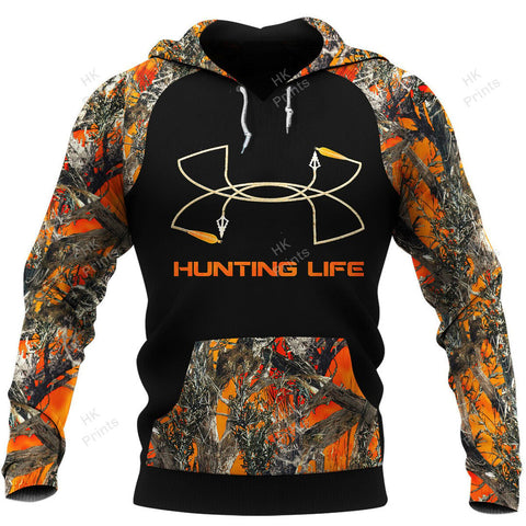 Maxcorners Personalized Bow Hunting Life Orange Camouflage Hunting Apparels