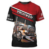 Maxcorners Red 3D Truckers Shirt Truck Driver Shirt