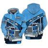 Maxcorners Navy Trucker 3D All Over Printed Hoodie