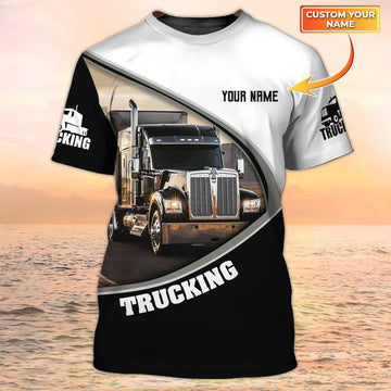 Maxcorners Trucker Tshirts, Big Truck T Shirts, Truck Driver Custom T-Shirt
