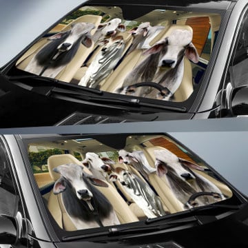 Maxcorners Driving BRAHMAN CATTLE All Over Printed 3D Sun Shade