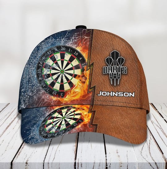 Maxcorners Flame Darts Personalized Name 3D Cap