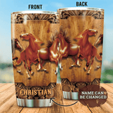 Maxcorners Western Wood Horses Personalized Tumbler