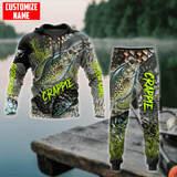 CRAPPIE ON SKIN FISHING CUSTOM NAME COMBO HOODIE SWEATPANTS