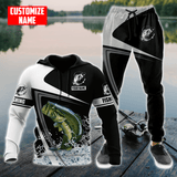 BASS FISHING JUMPING FISHING CUSTOM NAME COMBO HOODIE SWEATPANTS