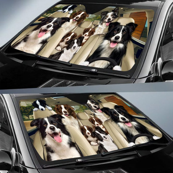 Maxcorners BORDER COLLIE CAR All Over Printed 3D Sun Shade