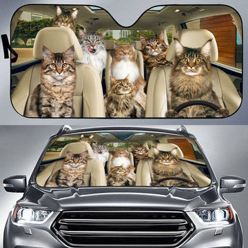 Maxcorners Maine Coon Cat All Over Printed 3D Sun Shade