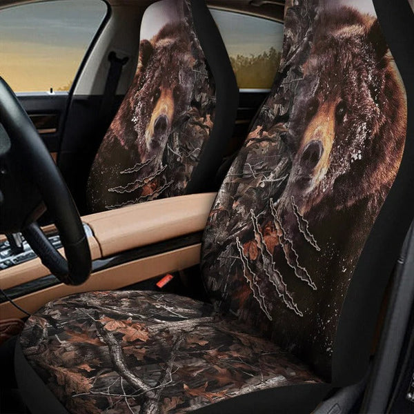 Maxcorners Bear Hunting Car Seat Cover