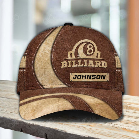 Maxcorners Billiard Lover Personalized Name 3D Over Printed Cap