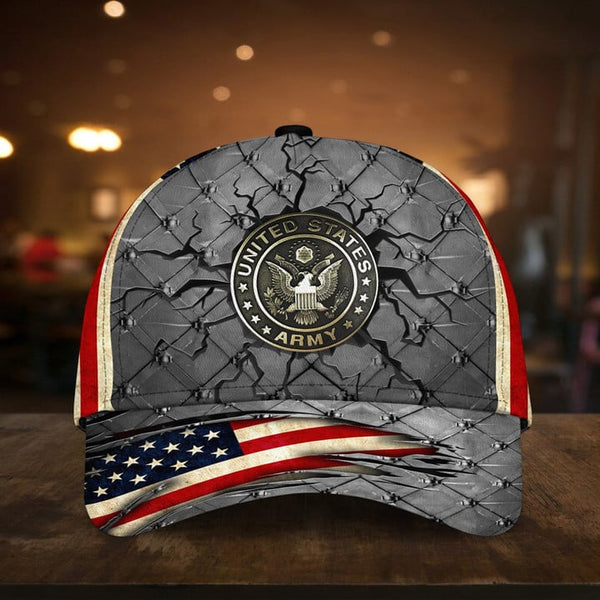 Maxcorners Premium U.S Veteran 3D Cap Flag USA Printed
