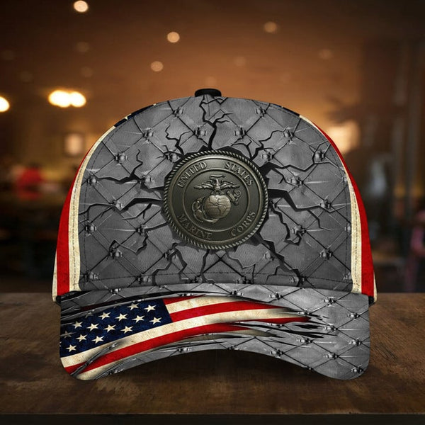 Maxcorners Premium U.S Veteran 3D Cap Flag USA Printed