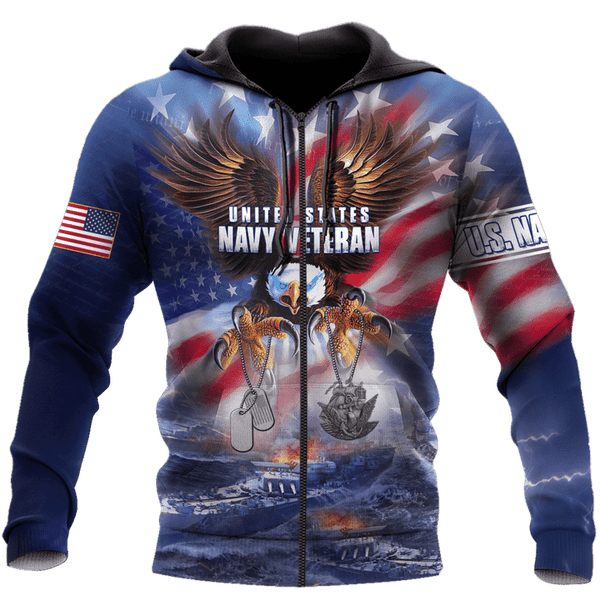 Maxcorners US Veteran - All Over Printed U.S Navy Veteran Unisex Shirts