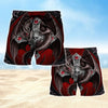 Maxcorners  Red & Black Skull Dragon Mens Board Shorts