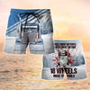 Maxcorners I'm Don't Stop, Trucker Men's Swim Trunks, Trucker Shorts, Truck Red Shorts