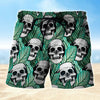 Maxcorners  Tropical Skull Pattern Mens Board Shorts