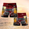 Maxcorners I'm Don't Stop, Trucker Men's Swim Trunks, Trucker Shorts, Truck Red Shorts