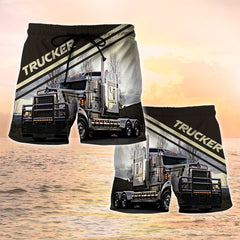 Maxcorners Big Truck Shorts, Trucker Men's Swim Trunks, Trucker Shorts, Truck Shorts