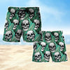 Maxcorners  Tropical Skull Pattern Mens Board Shorts