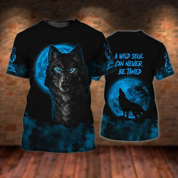 Maxcorners Wolf Blue Eyes Shirt