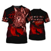 Maxcorners Wolf Red Background 3D Shirt