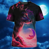 Maxcorners Wolf Red Sky Shirt