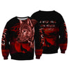 Maxcorners Wolf Red Background 3D Shirt