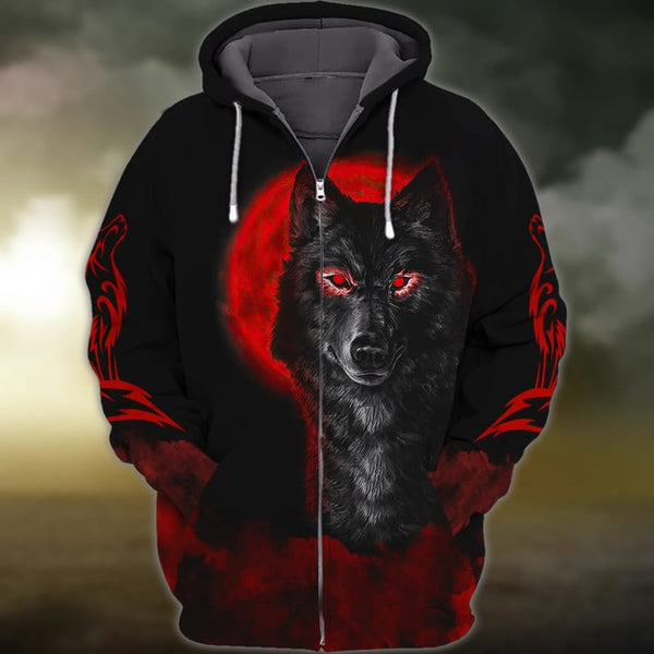 Maxcorners Wolf Red Eyes 3D Shirt