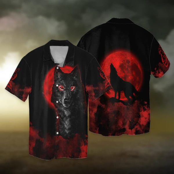 Maxcorners Wolf Red Eyes 3D Shirt