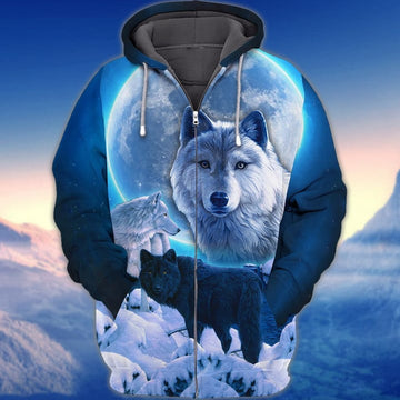 Maxcorners Wolf Snow Moon Shirt