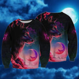 Maxcorners Wolf Red Sky Shirt