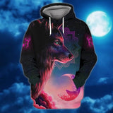 Maxcorners Wolf Red Sky Shirt