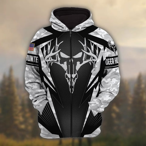 Maxcorners Personalized Name The Best Deer Hunting Hoodie & Zip Hoodie Camo Style 3D Multicolor