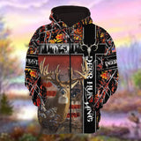 Maxcorners Personalized Name The Premium Deer Hunting Colorful 3D Hoodie & Zip Hoodie