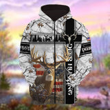 Maxcorners Personalized Name The Premium Deer Hunting Colorful 3D Hoodie & Zip Hoodie
