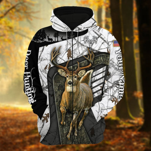 Maxcorners Personalized Name The Uniqe Deer Hunting 3D Hoodie & Zip Hoodie